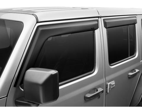 Window Visors Matte Black 18-Present Jeep Wrangler / 20-Present Gladiator Rugged Ridge