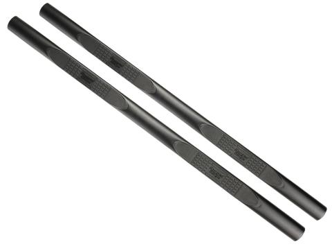 Tube Side Step Kit Oval 4.25 Inch Black 07-18 Wrangler JK 2 Door Rugged Ridge