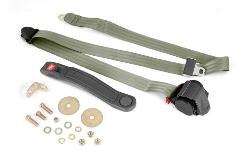 Seat Belt 3 Point Retractable Olive Drab Retractable Shoulder Harnesses 1976-1983 CJ5 And 1987-1995 Wrangler YJ OMIX