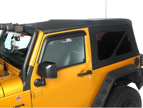 Soft Top Sailcloth Tinted 30 Mil Windows Black Diamond 10-18 Jeep Wrangler JK Rugged Ridge