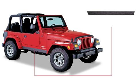 Black Trail Armor Side Rocker Panels For 1997-2006 Jeep Wrangler 2-Door, Pair Bushwacker