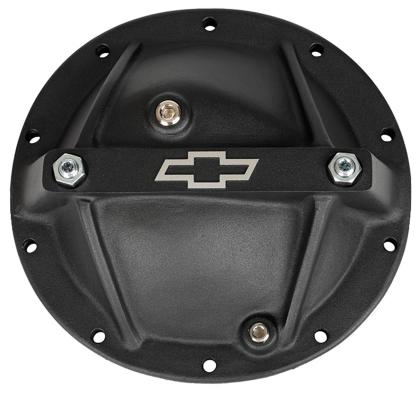 Differential Cover Bowtie Emblem Model GM 10 Bolt 8.2/8.5 Alum Black Crinkle Chevrolet Performance Parts