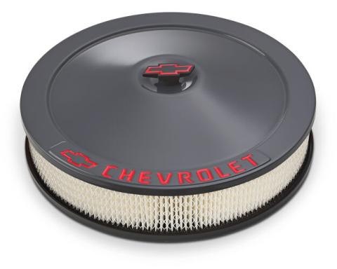 Air Cleaner Kit 14 Inch Diameter Shark Gray Chevrolet Red Emblems Proform