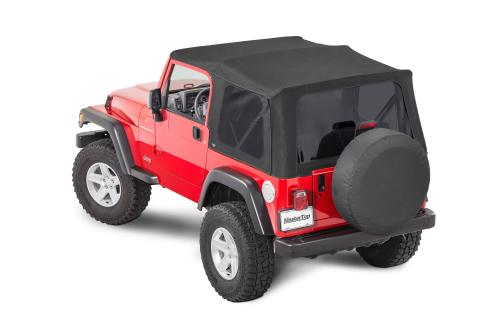  Jeep Replacement Top With Doorskins Tinted Glass For 97-06 Wrangler TJ Black MasterTwill MasterTop