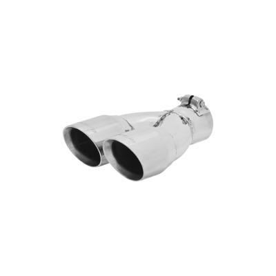 Exhaust Tip Exhaust Tip 3.00 Inch Dual Angle Cut Polished SS Fits 2.50 Inch Tubing -Clamp On Flowmaster