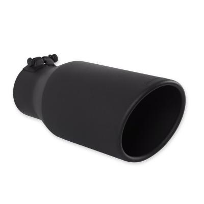 Exhaust Tip Exhaust Tip 5.0 Inch Black Angle Cut Fits 3.5 Inch Tubing, 12.00-In Long Clamp On Flowmaster
