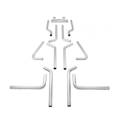 U-Fit Dual Exhaust Kit 16 Pc. Universal Dual Exhaust Tubing Kit 2.25-Inch Mandrel-Bent Aluminized Steel Tubing Flowmaster