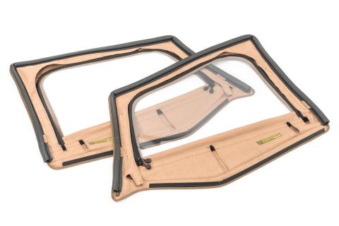 Jeep Fabric Replacement Upper Door Skins & Frame For 88-95 Wrangler YJ Spice Diamond Pair MasterTop