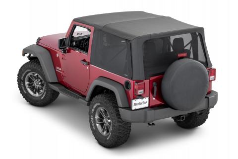 Mesh Trail Screens 2010-2018 2 Dr JK Wrangler with Factory Original or MasterTop Soft Top 3 piece Kit Black Mesh MasterTop