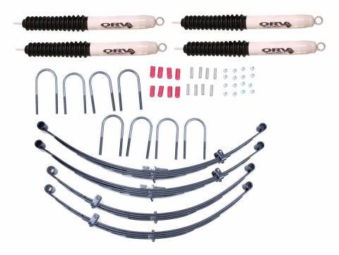 This 4 Inch Lift Kit from Rugged Ridge Fits 55-75 Jeep CJ5 and CJ6. Rugged Ridge