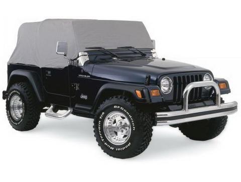 Multiguard Water Repellent Cab Cover (fits over installed top) for 1992-1995 Jeep Wrangler YJ, 1997-2006 Jeep Wrangler TJ, Silver Rampage
