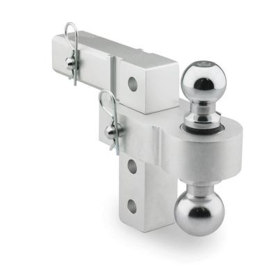 6 Inch Adjustable Aluminum Drop Hitch With Reversible 2 In And 1 7/8 Inch  Smittybilt