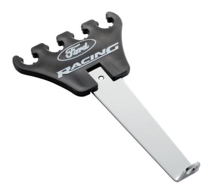 Plug Wire Loom/Divider Set Universal Chrome Black Plastic Ford Logo 1-Pair Ford Racing