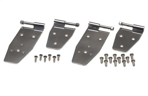Jeep YJ Hardtop Door Hinge Set 4 Pieces 94-95 Wrangler YJ Polished Silver Kentrol