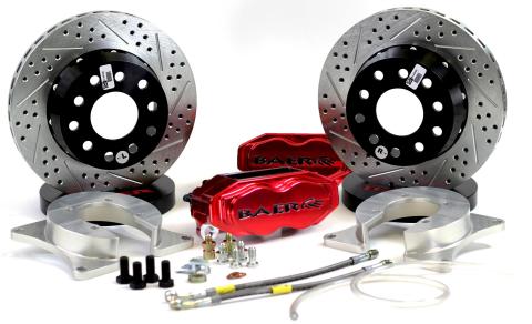 Brake System 11 Inch Rear SS4+ Deep Stage Fire Red Ford 9 Inch Big Bearing BAER Brakes