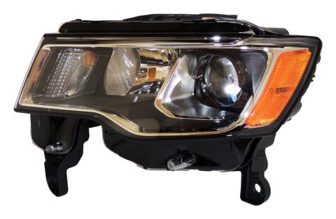 Left Headlight Assembly for 2017-2022 Jeep WK Grand Cherokee w/ Halogen Bulbs Crown Automotive