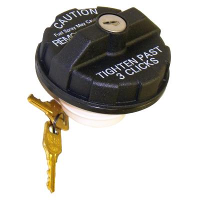 Locking Fuel Cap for Select Jeep 1994-2000 YJ, TJ, XJ, ZJ, WJ, Black w/ 2 Keys Crown Automotive