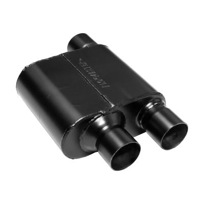 Super 10 Series Chambered Muffler Super 10 Series Stainless Steel 2.50 Offset In Dual Out Crossflow- Aggressive Sound Flowmaster