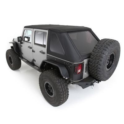 Bowless Combo Top Kit W/Tinted Windows Black Diamond 07 18 Wrangler JK 4 Door Smittybilt
