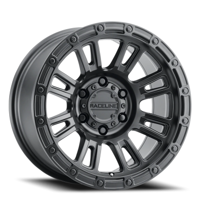 Aluminum Wheels 18x9 Compass 956B Satin Black -12 Offset 8 on 170 Bolt Pattern 125.2 Bore Raceline