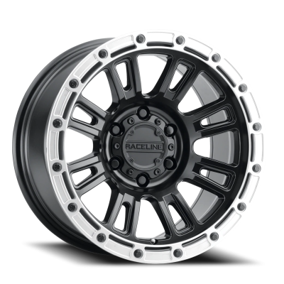 Aluminum Wheels 17x8 Compass 956BS Satin Black Silver Ring 30 Offset 5 on 110 Bolt Pattern 72.62 Bore Raceline