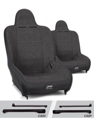 Premier High Back Suspension Seats Kit for Jeep Wrangler CJ7/YJ Pair Gray PRP Seats