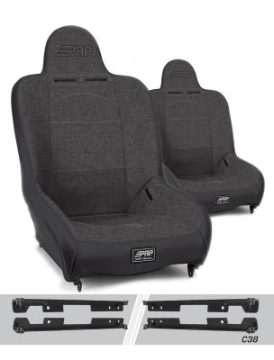 Premier High Back Suspension Seats Kit for Jeep Wrangler JK/JKU Pair Gray PRP Seats