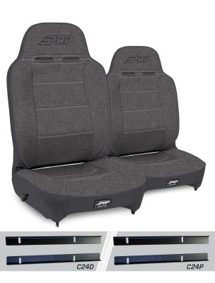 Enduro High Back Reclining Suspension Seats Kit for 03-06 Jeep Wrangler TJ Pair Gray PRP Seats