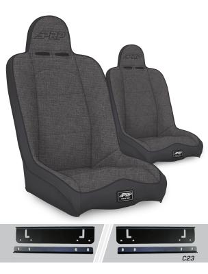 Daily Driver High Back Suspension Seats Kit for 97-02 Jeep Wrangler TJ Pair Gray PRP Seats