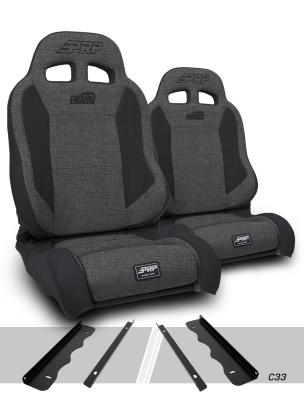 Enduro Elite Suspension Seat Trek Edition Kit for 95-01 Jeep Cherokee XJ Pair Gray PRP Seats
