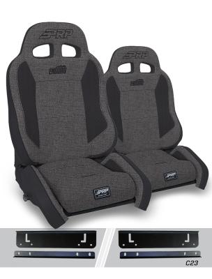 Enduro Elite Suspension Seat Crawl Edition Kit for Jeep Wrangler CJ7/YJ Pair Gray PRP Seats