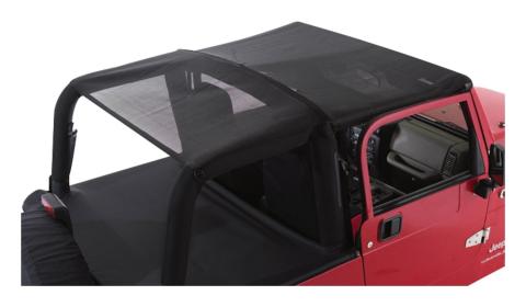 Black Mesh Combo Beach Topper for 2007-2018 Jeep JK Wrangler w/ 4-Door RT Off Road
