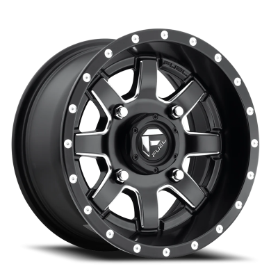 Aluminum Wheels 14X7 Maverick UTV D538 4 On 136 Matte Black Milled 110.2 Bore 38 Offset Fuel Off Road Wheels
