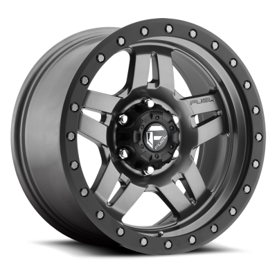 Aluminum Wheels 17X8.5 Anza D558 5 On 114.3 Matte Gunmetal Gray 72.6 Bore -6 Offset 5 Spoke Fuel Off Road Wheels