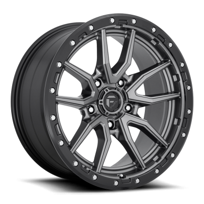 Aluminum Wheels 20X9 Rebel D680 5 On 139.7 Matte Gunmetal Gray Black Bead Ring 78.1 Bore 1 Offset Fuel Off Road Wheels