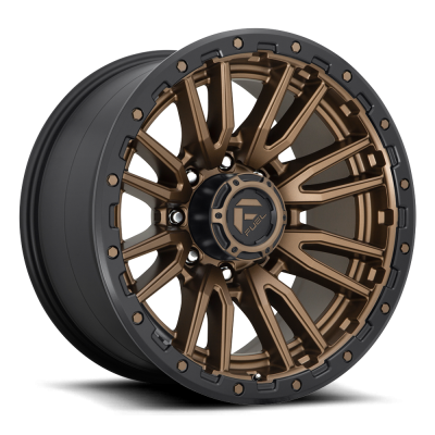 Aluminum Wheels 22X10 Rebel D681 8 On 165.1 Matte Bronze Black Bead Ring 125.1 Bore -18 Offset Fuel Off Road Wheels