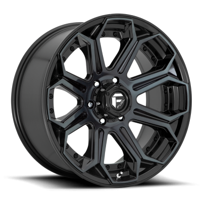 Aluminum Wheels 18X9 Siege D704 6 On 135 Gloss Black Machined Double Dark Tint 87.1 Bore 1 Offset Fuel Off Road Wheels