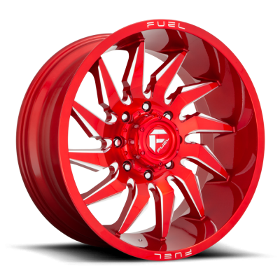 Aluminum Wheels 22X10 Saber D745 6 On 135 Candy Red Milled 87.1 Bore -18 Offset Fuel Off Road Wheels