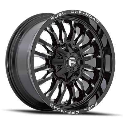 Aluminum Wheels 20X10 Arc D795 8 On 170 Gloss Black Milled 125.1 Bore -18 Offset Fuel Off Road Wheels