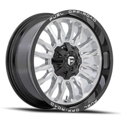 Aluminum Wheels 22X10 Arc D798 8 On 165.1 Silver/Brushed Face-Milled Black Lip 125.1 Bore -18 Offset Fuel Off Road Wheels