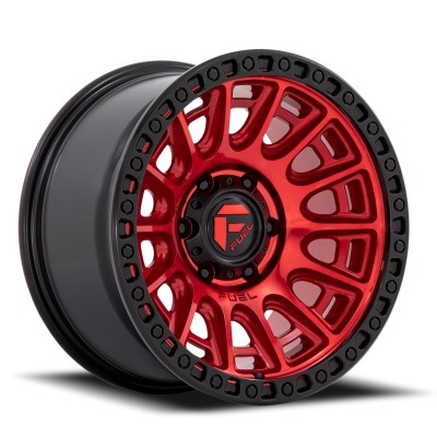 Aluminum Wheels 17X9 Cycle D834 6 On 139.7 Candy Red/Black Ring 106.1 Bore 1 Offset 32.25 Lbs Fuel Off Road Wheels