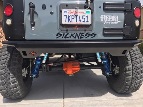 07-18 Jeep Wrangler JK 2/4 Door GTC Rear Mid Bumper Frame Chop With Recessed LED Pod Light Brackets Excessive Industries