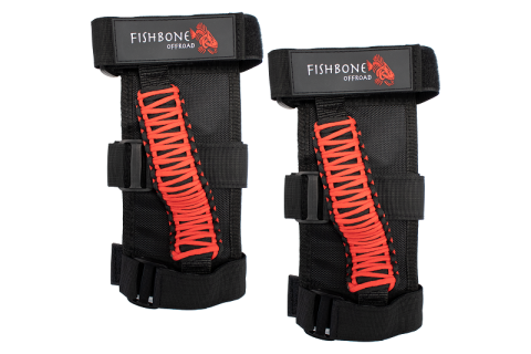 Paracord Grab Handles w/Three Straps Red Fishbone Offroad