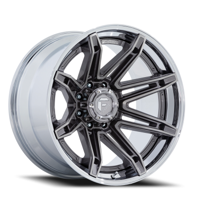Aluminum Wheels 22X12 Brawl FC401AP 6 On 139.7 Platinum Silver Chrome Lip 106.1 Bore -44 Offset Fuel Off Road Wheels