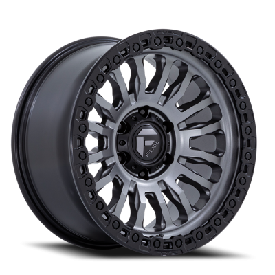 Aluminum Wheels 18X9 Rincon SBL FC857AB 8 On 165.1 Matte Gunmetal Gray Matte Black Lip 125.1 Bore 1 Offset Fuel Off Road Wheels