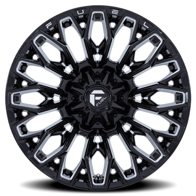 Aluminum Wheels 22X12 Strike FC865 BE 8 On 170 Gloss Black Milled 125.1 Bore -44 Offset Fuel Off Road Wheels