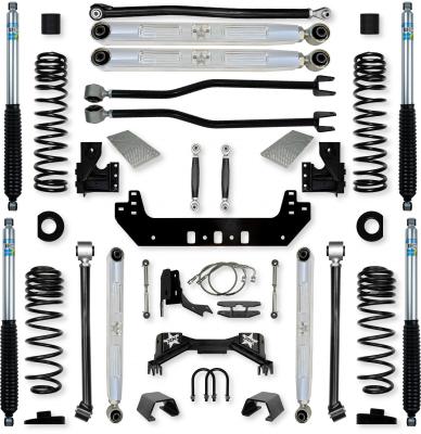 4.5 Inch Silverback Pro Elite No Limits Long-Arm Suspension System for Jeep Gladiator Gas Models With Bilstein Shocks Rock Krawler