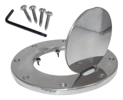 Polished Aluminum Non-Locking Fuel Door for Jeep TJ Wrangler RT Off Road