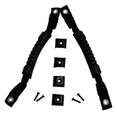 Door Handle Set, Left and Right, Black, Rubber Grips and Hardware RT Off Road