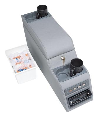 Locking Center Console 1987-1995 YJ Wrangler 4 Cup Holders A Cooler Insert and a Removable Storage Insert Gray RT Off Road